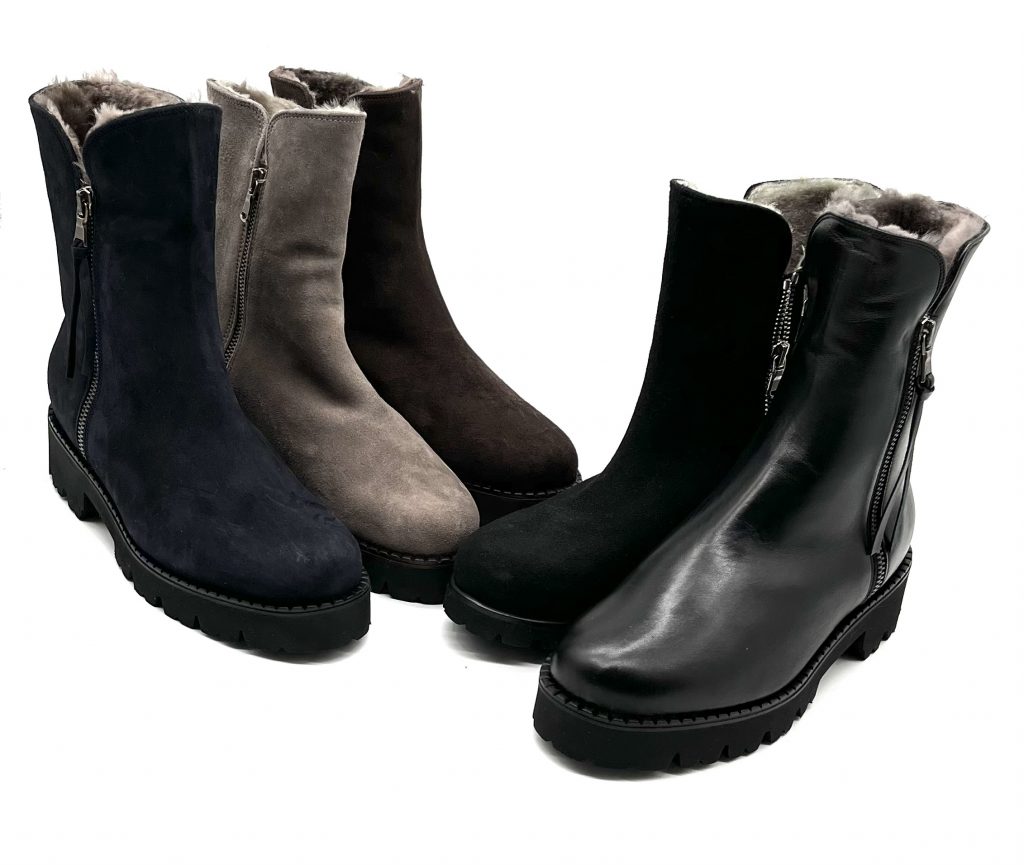 Fabri Lammfellstiefelette Twozip