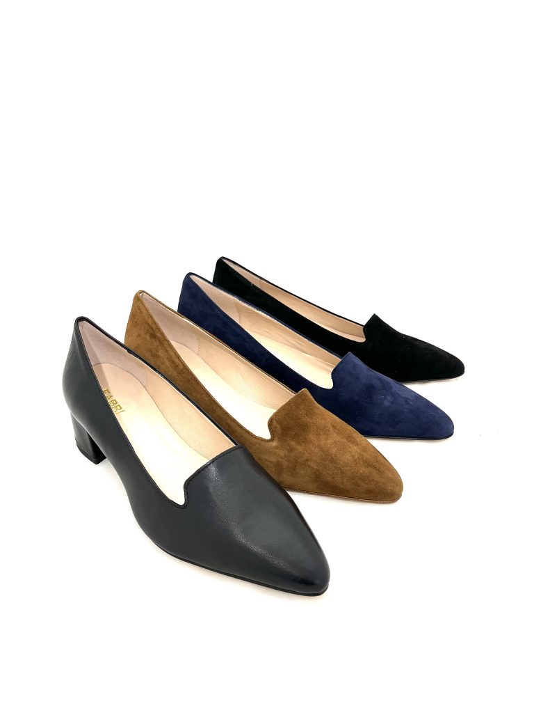 Fabri Pumps spitz mit kleinem Blockabsatz