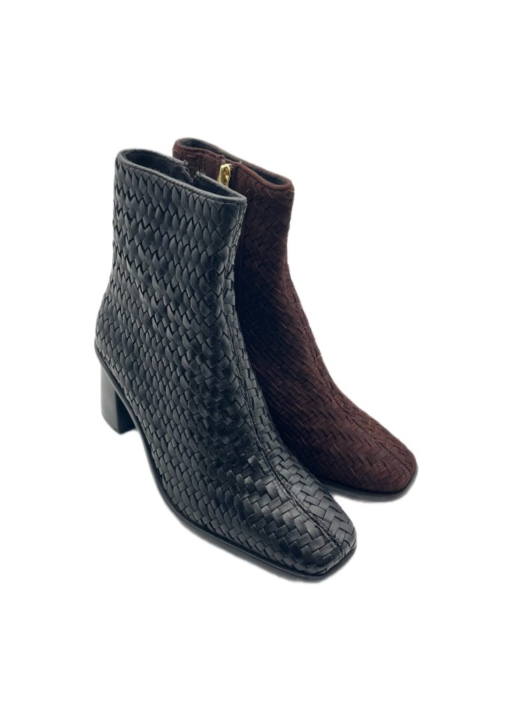 Gioseppo Lederflechtstiefelette mit hohem Absatz